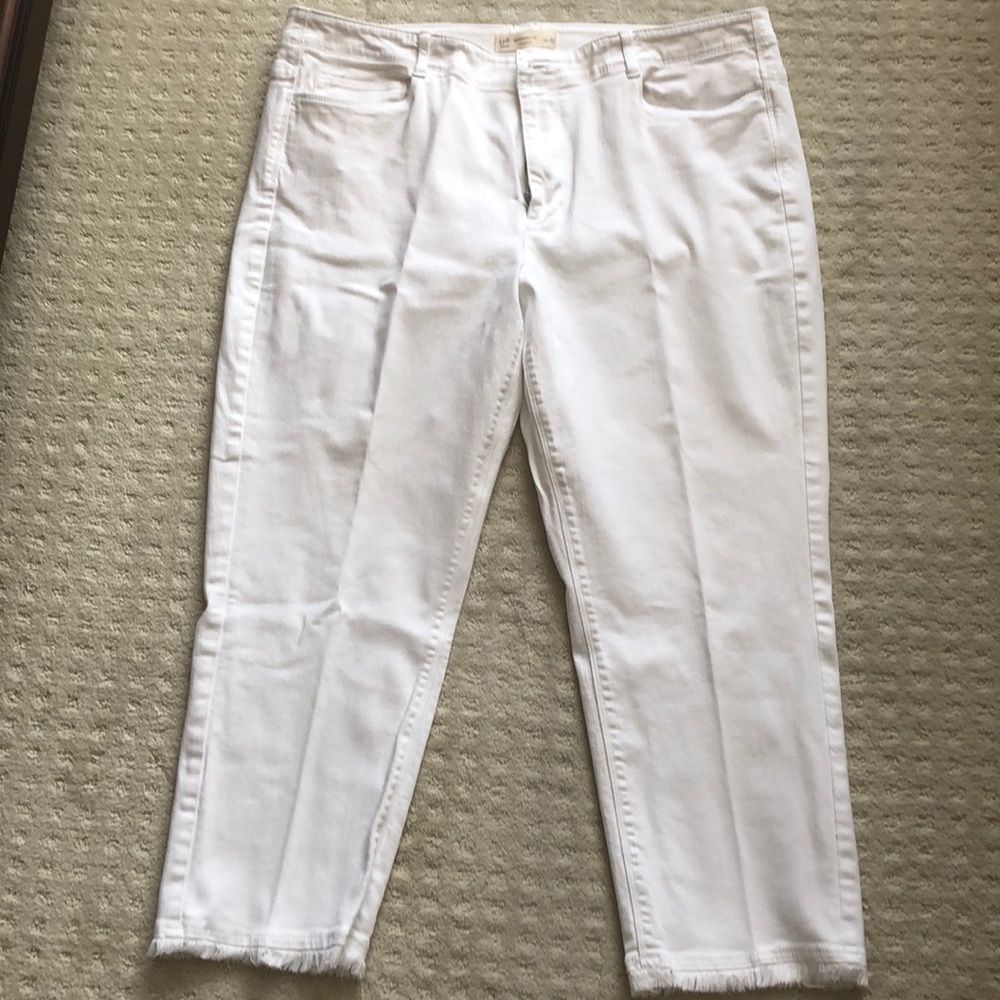 J. Jill Cropped White Jeans.